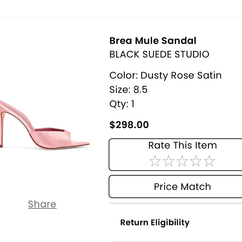 Black Suede Studio Dusty Rose/Pink Mules 8.5 - Picture 7 of 7